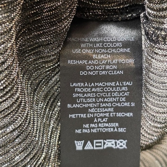 Anthropologie Pilcro Size 2X Metallic Buttondown Tunic Blouse Black Silver NWT - Picture 9 of 12